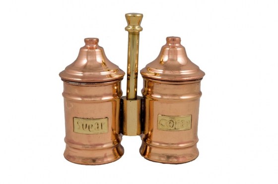 Coffee accessories/Copper - Brass Sugar Pots :Copper Sugar Pot Double