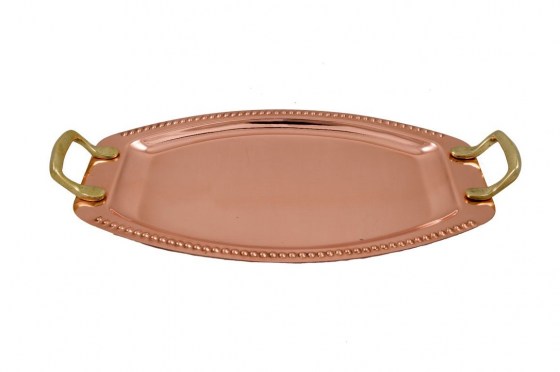 Coffee accessories/Copper - Brass Trays :Copper Oval Tray N1