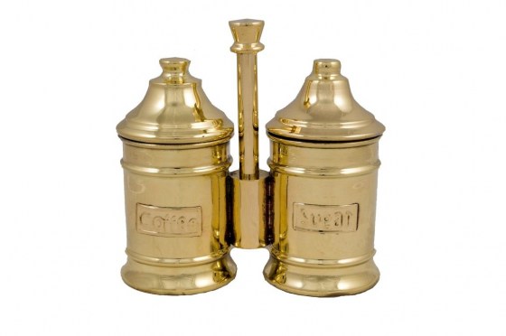 Coffee accessories/Copper - Brass Sugar Pots :Brass Sugar Pot Double