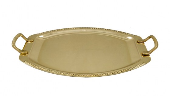 Coffee accessories/Copper - Brass Trays :Brass Oval Tray N1