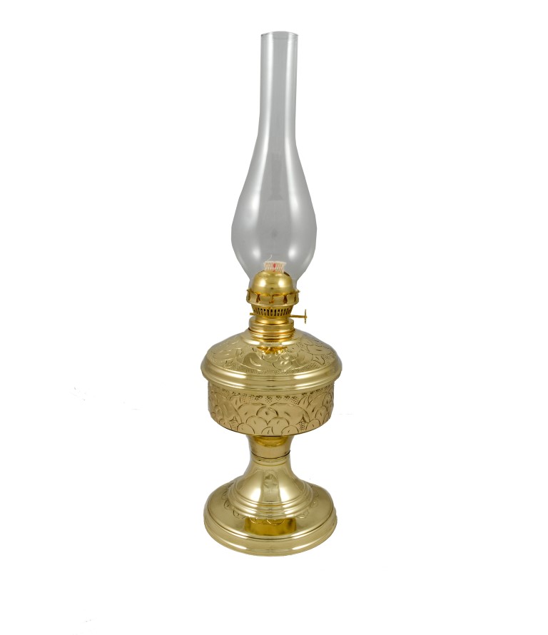 Oil Table Lamp Engraved (Brass)